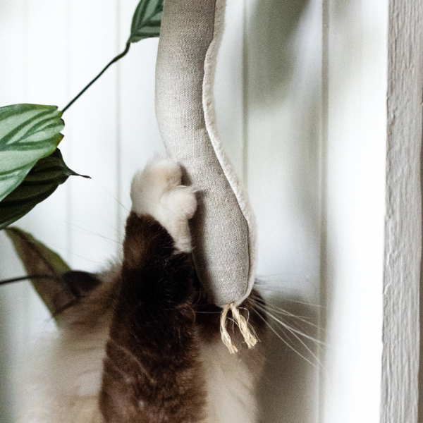 Snake Toy for Cats in Cotton with Buckwheat Crinkles and Organic Catnip